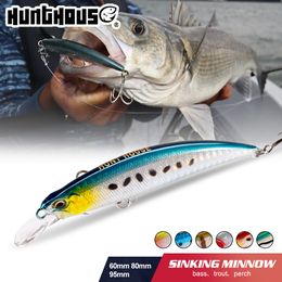 Appâts Leurres Hunthouse Spearfead Ryuki Minnow Leurre 60mm/7g 80mm/13g 95mm/16g Wobbler Naufrage Long Casting Trou Perch Bass Fishing Hard Bait 230516