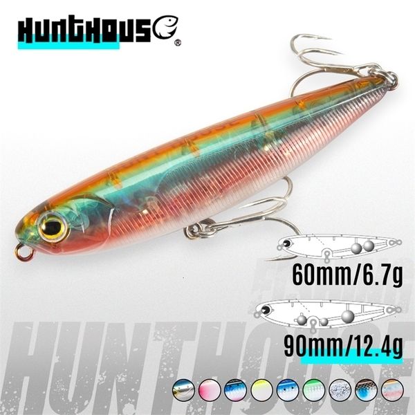 Appâts Leurres Hunthouse Topwater Crayon Leurre De Pêche 6090mm 64124g Surface Flottant Appât Top Eau pour Seabass Pike Feeder 221116