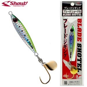 Aas Japan Shout Blade Sel High Pitch Jigging met Blade Hook Shore Jigging Metal Jig Saltwater Fishing Slow Jigging Lure Bait 230619
