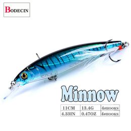 Appâts Leurres Jerkbait Minnow pêche appât en plastique dur leurre artificiel bar brochet ABS Wobbler pour hameçons Crankbait 3D yeux mer 1 pièces 231023