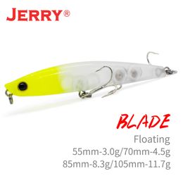 A -lokken lokt Jerry Blade bovenwater Potlood Lure Floating Pesca Saltwater Freshwater Hard Aas Walk The Dog 55 70 85 105mm Artificial Aas 230812