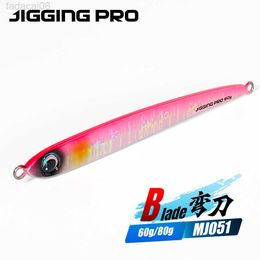 Aas Lokt JIGGING PRO 60g 80g Blade Jig Metalen Jigs Vissen Lokken Shore Offshore Jigging Lokken Kingfish Amberjack HKD230710