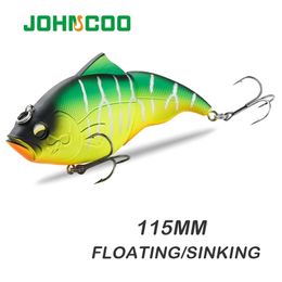 Appâts Leurres JOHNCOO 115mm Vibration SW flottant pêche Lipless manivelle coulant dur artificiel VIB appât basse 221116