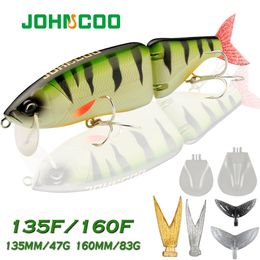 Baits lokt Johncoo Swimbait Big Fishing Artificial Hard Bait 135mm 160 mm gezamenlijk voor roofdier Wobbler Minnow Pike 230307