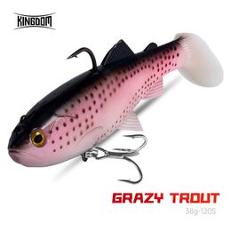 Aas Kunstaas Kingdom Crazy Trout Zacht Aas 120mm 38g Kunstaas Jigging PVC Zoutwater Swimbaits Sensitive T-tail Leurre Souple Lure Tackle 230621