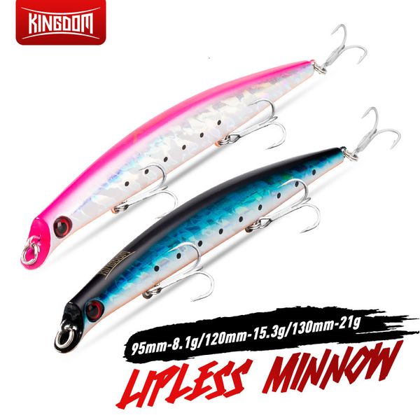 Baits Lures Kingdom Leurre de pêche au vairon flottant artificiel Crankbaits durs 81g 153g 21g Wobblers de natation pour accessoires de brochet 230912