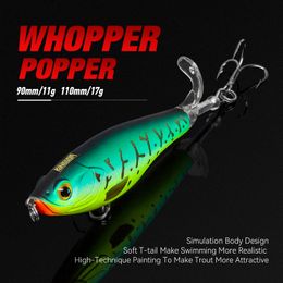 Appâts Leurres KINGDOM Hélice Topwater Leurres De Pêche 9cm 11cm Appâts Artificiels Flottants Dur Plopper Doux Queue Rotative Matériel De Pêche 230608