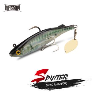 Appâts Leurres Kingdom SPINNER Leurres de pêche Big Soft Swim Baits Avec cuillère sur la queue Action de naufrage Impression 3D 140mm 170mm 205mm Leurre souple 230403