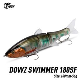 Esche Esche LEYDUN DOWZ SWIMMER 180SF 2oz Esche da pesca galleggianti lente Corpo a tripla articolazione Glide Swimbaits Esche dure Wobblers per Bass Pike 230421