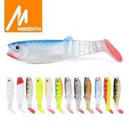 Appâts Leurres MEREDITH Cannibal 80mm 100mm 125mm leurres souples artificiels appâts de pêche leurre alose silicone appât T queue Wobblers 231020