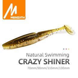 Köder Köder Meredith Crazy Shiner Fishing Köder 70 mm 90 mm 110 mm 130 mm weicher Wobbler Bass Köder Künstlich weiche Tacke 230620