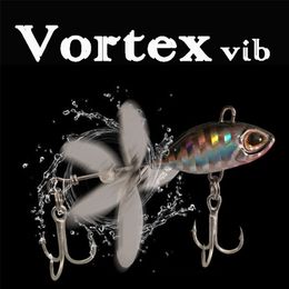 Baits lokt metaal vib vissen Lure Vortex Spinning 7g 10G 14G Roterende pailletten zoetwater harde aas vibratie spinner lepel voor snoekbaars 221116