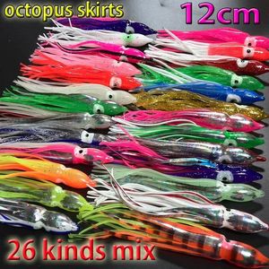 BAITS LURS Plus de couleur Choisissez de pêche les jupes de poulpe Taille 12cm 26kinds Couleur Choisissez 10pcs / lot Soft Bait 230812