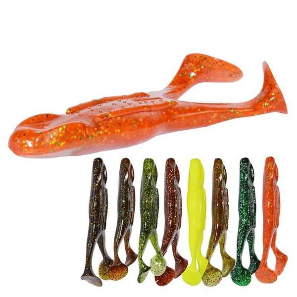 Appâts leurres nouveau 2 pièces tête de natation mouche 105mm 14g grenouille pêche souple Silicone plastique sol appât Pasca Peche P230525