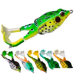 Baits lokt nieuwe eendenvisserij Lure 13.5G-9.5 cm Ducking Frog 3d Eyes Artificial Bait Sile Crankbait Soft Carp Drop levering Sport over Otez7