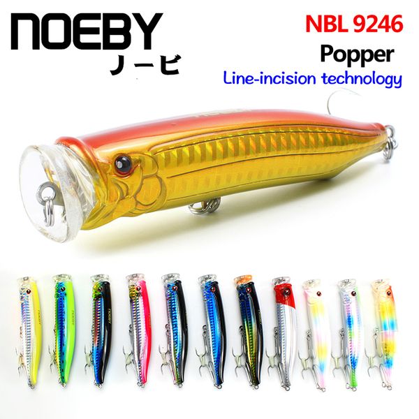 Cebos Señuelos NOEBY 100mm 120m topwater señuelo Popper Sea Fishing Lure Top Water Hard Bait VMCSUGIURA Treble Hook Strong Temptation Señuelos 230607