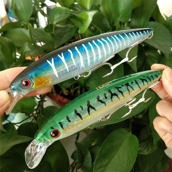 Baits Luros noby 2pcs Trolling Minnow Fishing Lures 140 mm 39g Wobblers flotantes Cebos duros artificiales para lucios de pesca de agua salada 230816