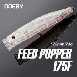 Noeby Feed Popper 175mm 73g Leurres de pêche Topwater Popper Wobbler Appât dur artificiel pour thon Big Game Sériole Leurres de pêche 230421