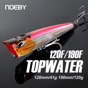 NOEBY Popper Leurres de pêche 120mm 41g 190mm 129g Topwater Bubble Baits Jet Popper Wobblers pour GT Tuna Big Game Fishing Lure 230516