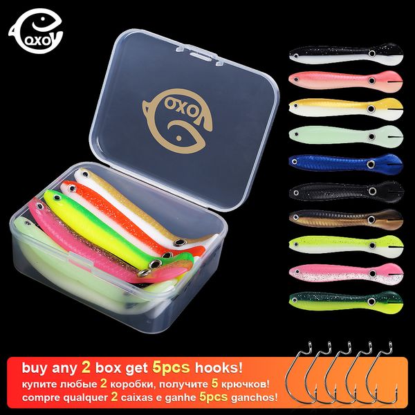 Cebos Señuelos QXO 10 unids/caja Fish Soft Lure Bionic Loach 10 cm Productos de silicona flotan Todo para herramientas Sea River 10 CM Gusano Barco 230504