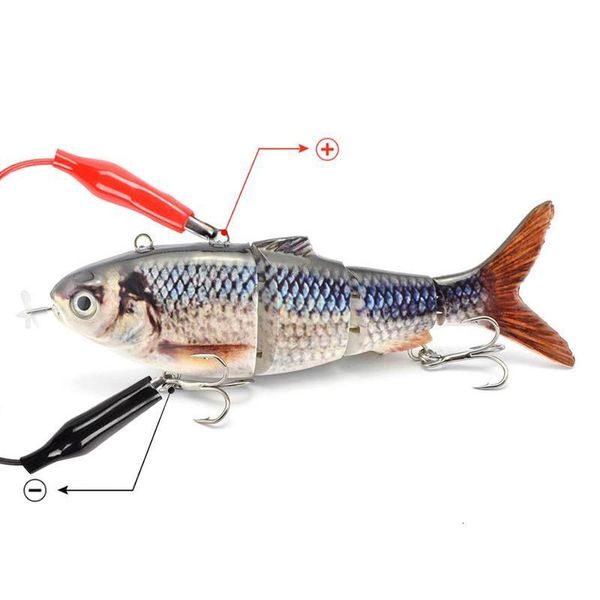 Appâts Leurres Pêche robotique Segments d'appâts multi-articulés Wobblers électriques pour brochet Auto Swimbait USB Rechargeable Lumière LED Natation 230809