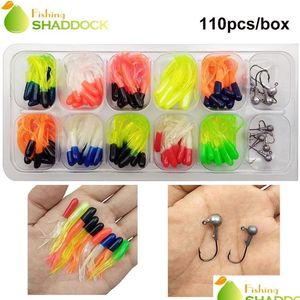 BAITS LUres Shaddock Fishing 47-110 Piece Tackle Kit Soft Pro Crappie Tube Jigs Jig Heads Heads Cooks Fish Bass Gear Accessoires Drop D Otthr