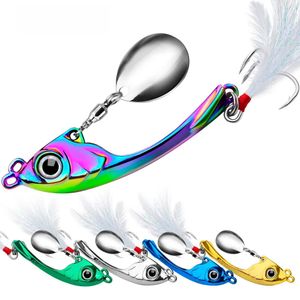 Appâts Leurres Spinner Bait 9g 13g 17g Métal Vib Leurre de pêche à la traîne Cuillère rotative Wobbler Naufrage Appât dur avec paillettes Pesca pour bar brochet 230927