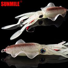 Appâts Leurres SUNMILE pêche leurre de calmar souple 20g60g80g100g120g150g LuminousUV Jig pour appât Wobbler de mer 230821