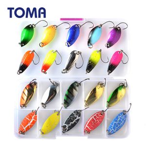 Appâts Leurres TOMA Trout Spoon Lure Set Metal Bait 2.5g 3g 4.5g 5g Couleurs mélangées Pesca Matériel de pêche en eau douce Isca Pêche en lac artificiel 230403