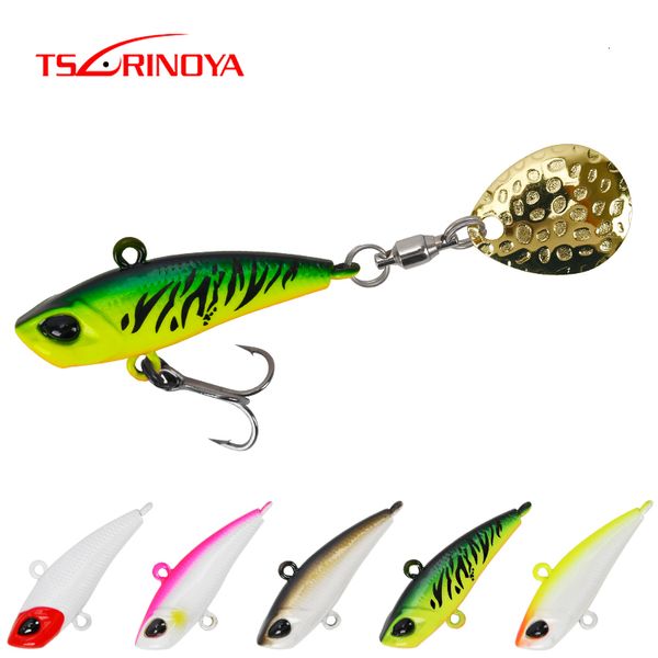 Appâts Leurres TSURINOYA Spinner VIB Ensemble de leurres de pêche SPIN MT 12g 17g Naufrage Eau Glace Jigging Métal Cuillère Vibration Dur Crankbait 5 Couleurs 230619