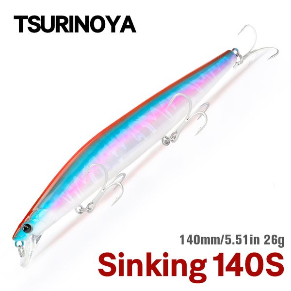 Appâts Leurres TSURINOYA Top Leurre De Pêche Naufrage Minnow 140S DW92 140mm 26g Eau Salée Black Bass Pike Long Casting Dur Appâts Tungstène Poids 230505