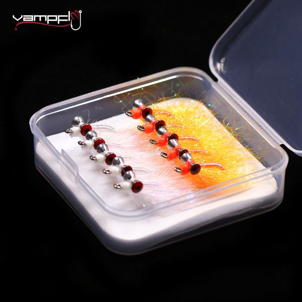 Baits Lures Vampfly 10pcs/Box Midbebell Eyes Crazy Charlie Fly Flies Fast Fold Fish Fish Trucha de pesca Bail Lure Hook 6# 8# 230816