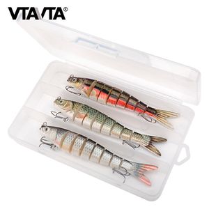 Appâts Leurres VTAVTA 3pcs box Sinking Jointed Fishing Set 140mm 27g 8 Segment Swimbait Crankbait Brochet Appâts Artificiels Wobbler Tackle Kit 230809