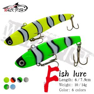 Appâts Leurres WALK FISH 1 pièces VIB 10g 14g coulant Vibration leurre de pêche en plastique dur artificiel hiver glace brochet appât attirail Isca 231206