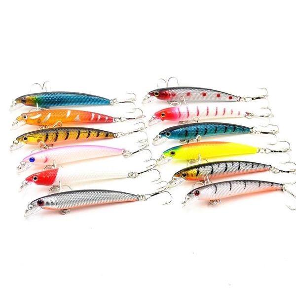 Esche Esche Serbatoio d'acqua Minnow Wobblers 70mm 4.8g plastica artificiale dura 3D occhio manovella Pesce persico esche da pesca alla trota P230525