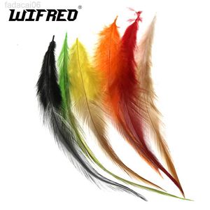 Cebos Señuelos Wifreo 50pcs Atado de moscas Pollo natural / Gallo Sillín Hackle Gallo Plumas para Streamer Woolly Bugger moscas Material de plumas HKD230710