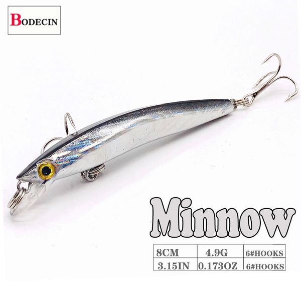 Appâts Leurres Wobbler Minnow Flottant En Plastique Dur Appâts Artificiels Pour La Pêche Leurre Basse 8cm Yeux 3d Topwater 2 Hameçon Crankbait 1pc 230620