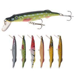 Appâts Leurres Wobblers Jerkbait 6 couleurs 8.5 cm 6.2g appât dur petit méné manivelle leurres de pêche basse eau douce salée attirail coulant leurre Mini 230905