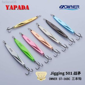 Cebos Señuelos YAPADA Jigging 501 War Spear 10g / 15g fortalece el anzuelo triple 73mm / 83mm Pluma Multicolor Metal Aleación de zinc Señuelos de pesca HKD230710