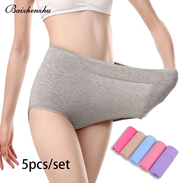 Baizhenzhu combinaison de sous-vêtements en coton pour femmes culotte taille haute douce et confortable femme grande taille