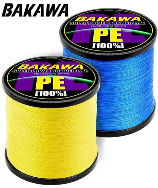 BAKAWA ligne de pêche 4 brins PE tressé 1000 mètres ligne de pêche Multifilament corde pêche carpe fil 1878lb 2011248016197