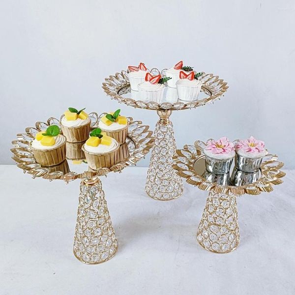 Ustensiles de cuisson 1-3 pièces/lot or argent Macaron présentoir Cupcake tour support gâteau supports plateau pour mariage anniversaire décoration