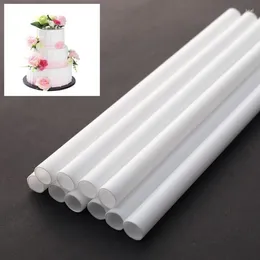 Outils de cuisson 10 pièces 21 cm/24 cm/30 cm chevilles à gâteau tiges de support en plastique blanc pailles rondes réutilisables