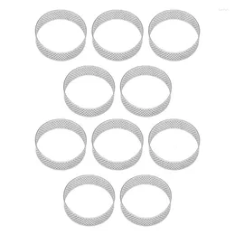 Outils de cuisson 10pcs 6cm anneau de tarte circulaire dessert en acier inoxydable perforation tarte aux fruits quiche gâteau mousse moule cuisine moule de cuisson