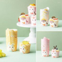 Bakvormen Gereedschappen 10PCS Kleurrijke Cartoon Papieren Taart Cupcake Liner Bakken Muffin Box Cup Case Party Lade Schimmel Decoreren