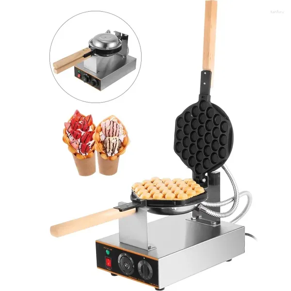 Herramientas para hornear 110V Bubble Waffle Maker 1400W Eléctrico Antiadherente Hong Kong Huevo Waffler Hierro Profesional Girado Eggettes Baker Ready