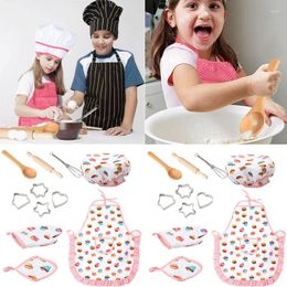 Bakware tools 11pcs/set kids kook- en bakset keuken deluxe chef -kok kostuum doen alsof rollenspel kit schort hoed sets sets