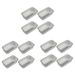 Bakvormen Gereedschap 12 Stuks Aluminium Loaf Tin Rechthoekige Non-stick Brood Schimmel Pannen Bakken Keuken Eetkamer Bar Benodigdheden