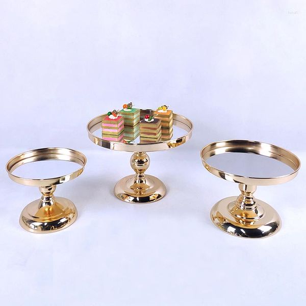 Ustensiles de cuisson 1pc SilverGold Miroir Gâteau Stand Galvanoplastie Métal Cupcake De Noce Dessert Table Décoration