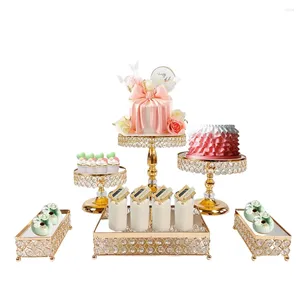BAKEWARE Tools 1 stks/kavel gouden cake stand metalen dessert tafel display set gelaagde cupcake houder fruit snoepplaat voor bruiloft verjaardagsfeestje